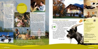 I schaug auf di,                                     hn
                                               HEU.Schnarc Nacht
     du schaugsch auf mi!                                ie eine
                                              Genießen S mitten der
     Die Wurzeln des STERNs reichen
                                              im H eubett! In        sen
                                                          Lärchenwie
                                             geschützten ne unvergess-
     bis in das Jahr 1509 zurück. Seit
     damals ist das Tiroler Wirtshaus                    ei
                                             können Sie              uer
     in Besitz der Familie Föger.                         am Lagerfe
                                              liche Nacht end im Heu-
     Die wirtschaftlichen, natürli-                         ß
                                               und anschlie ringen.
     chen und sozialen Ressourcen
                                                   stadel verb
     wurden mit Herz und Verstand
     verwaltet, nicht jeder kurzlebige                                                 MUND.Räubern
     Trend mitgemacht.                                                                 Die in der Plattform www.mundraub.org steckende
     Jede Generation hat ihren                                                         Sinnlichkeit erhöht die Wahrnehmung für das,
     Beitrag geleistet, um den Betrieb                                                 was uns umgibt und lenkt die Aufmerksamkeit auf
     nach besten Wissen und Ge-                                                        oftmals unscheinbar wirkende Orte in der Region,
     wissen an seine Nachfolger zu                                                     die wahre Schätze bergen. Nicht selten verführt
     übergeben.                                                                        das Stöbern in der Region mit ihrer bunten Fülle
     Seit dem Jahr 2005 leitet Rene                                                    an frei verfügbarem Essbaren die Menschen dazu,                                                                                           Familie & Natur
     Föger die Geschicke des STERNs                                                    Fundstellen in ländlichen Regionen aufzusuchen,      Klimaneutral – Urlaub mit gutem Gefühl                                               Natur-Aktiv
                                                                                                                                                                                                                                 Natur-Genuss
                                                                                                                                                                                                                                                                     Das Öste
                                                                                                                                                                                                                                                                     für Druck
     mit dem traditionellen Wissen,                                                    die ihnen vorher unbekannt waren.                                                                                                                                             Ferdinan

     der Erfahrung und Sensibilität                                                                                                         40 km westlich von Innsbruck erschließt sich eines der wohl interessantesten         Hunde willkommen


     seiner Vorfahren und unter                                                        Der STERN ist das 1. Mundraubhotel und so
                                                                                                                                            und beeindruckensten Plateaus des gesamten Alpenraums - das Mieminger
     Berücksichtigung der gobalen                                                      ziehen seine Gäste gemeinsam zum Mundräubern                   Sonnenplateau. Eng verbunden mit der Natur und der Region, erle-     Naturidyll Familien-     Unbenannt-1 1

     Herausforderungen „Ressour-
     censchonung, Klimaschutz
                                                                                       los. Ausgestattet mit Picknickkorb und Landkarte
                                                                                       werden Fundplätze (Wildkräuter, Beeren, Holler,
                                                                                                                                                         ben Sie im historischen STERN ein zeitgeistiges Service
                                                                                                                                                           für Familien und aktive Menschen, welche die
                                                                                                                                                                                                                           Landhotel Stern ✶ ✶ ✶
     und sozialer Fortschritt“ der                                                                                                                                                                                         René Föger
                                                                                       Nuss- und Obstbäume) erkundet und Funde für                          grenzenlosen Möglichkeiten der Bergwelt
     künftigen Generation(en).                                                         den Eigenbedarf ins Hotel werden mitgenommen.                                                                                       Tirol, A-6416 Obsteig am Mieminger
                                                                                                                                                            genießen möchten.                                              Sonnenplateau, Unterstrass 253
                                                                                       Die Köche vom STERN freuen sich übrigens aufs                        Genießen Sie Ihre STERN.Zeit mit
                                                                                       Stelldichein der Mundräuber und ihrer Funde in der                                                                                  Tel.: +43(0)5264/8101
                                                                                       Hotelküche. Gemeinsam wird verkostet und nach
                                                                                                                                                          gutem Gefühl! Mit ausgewählten                                   Fax: +43(0)5264/8101-76
                                                                                       kreativen Weiterverarbeitungsprodukten geforscht.                Produkten von heimischen                                           stern@naturidyll.com
                                                                                                                                            Bauern, hausgemachten Schmankerln                                              www.hotelstern.at
                                                                                       Übrigens darf jeder der Zeit und Lust hat, beim      aus Oma’s Rezeptbuch, Lärchenzimmern
                                                                                       Saunieren „Unter de Sterndl’n“ oder zum Abendes-     und –appartements im modernen Naturstil,                                       Anreise
                                                                                       sen, die Fundstellen mittels ipad auf                liebevollen Programmen im Streichelzoo,                                        Inntalautobahn A12, Abfahrt Mötz,
                                                                                       www.mundraub.org taggen.                                                                                                            10 km nach Obsteig bzw. mautfrei aus
                                                                                                                                            Sternchen-Club und in der freien Natur,
                                                                                                                                                                                                                           Deutschland
                                                                                                                                            sowie kraftspendenden Momenten im
                                                                                                                                                                                                                           Bahn: Gratis Abholung vom Bahnhof Telfs
                                                                                                                                            neuen Saunabereich mit herrlichem                                              oder Ötztal für Naturidyll Gäste
                                         Ausgezeichnet!                                                                                     Alpenpanorama.
                                                                                                                                                                Ihre Familie Föger                                         Preis p.P.: ab € 53,- im DZ inkl. HP
                                         1509: Tiroler Wirtshaus!
                                         2008: Innovativstes Wanderprodukt Österreichs mit ALM.Schlafen auf 2.000 m!
                                         2010: Österreichisches Umweltzeichen!
                                         2012: Urlaub mit gutem Gefühl – Klimaneutrales Hotel!                                                                                                                              95   € 5,–




18                                                                                                                                                                                                                                                                  19
 