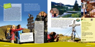 Besondere Plätze direkt am Sonnhof
                ines  The SEVEN SUMMITS of
        ues alp light Saalbach Hinterglemm
                                                                                   Schon im unmittelbarer Umgebung der AlpenOase Sonnhof
     Ne
             rhigh
                                                                                   befinden sich mehrere einladende Orte und Plätze, wie z.B. der
     Wande             Seit Sommer 2011 wartet auf                                 erst 2007 fertig gestellte Speichersee mit idyllischem Spazier-
                                                                                   weg rundherum, die vielen kleinen Waldstücke, die auch immer
                                     Bergwanderer eine neue Herausfor-
                             derung: The Seven Summits of Saalbach                 wieder Schwammerlsucher locken und mit romantischen Plät-                             Die Juniors
               Hinterglemm. Diese fast 24 Kilometer lange Bergtour                 zen nicht geizen und nicht zuletzt die vielfältigen Wanderwege                        Günther, Elisa,
     über die höchsten Gipfel des Glemmtals und 1413 Höhenmetern                   (auch Rundstrecken) aller Schwierigkeitsgrade, die direkt am                          Karoline  Sophie
     ist eine Tour für Individualisten und fitte Alpinisten. Mit dem               Sonnhof vorbeiführen.
     Schattberg XPress geht´s zum Start der Seven Summits Tour.
     Über Stemmerkogel und Hochkogel führt die beschilderte Route
     auf den Hochsaalbachkogel. Weiter geht es über Bärensteigkogel,
     Manlitz- und Mittagskogel zum Höhepunkt und höchsten Berg
     des Glemmtals, dem Geißstein mit 2.363 m. Kraftreserven sollten
     auch für den Abstieg über das Birgl in den Talschluss eingeplant
     werden. Entlang dieser Route befinden sich keine bewirtschafte-
     ten Hütten und das setzt eine gute Vorbereitung voraus: nur mit
                                                                                                                                                  Unsere Seniors
                                                                                                                                                   Kurt  Gusti
     perfekter Ausrüstung, genug Proviant und Wasser im Rucksack
     und einer Tourenplanung hinsichtlich Wetter und vorzeitigen                                                                                                   Naturbadesee und Gaumenfreuden in gesunder Höhenlage ...                        Familie  Natur
                                                                                                                                                                                                                                                   Natur-Aktiv
                                                                                                                                                                                                                                                                                            Das Öste
                                                                                                                                                                                                                                                                                            für Druck
                                                                                                                                                                                                                                                   Natur-Genuss
     Abstiegsmöglichkeiten sollte man diese Tour in Angriff nehmen!                                                                                                Auf gesundheitsfördernden 1.380 m Seehöhe, eingebettet in die familien-         Hunde willkommen
                                                                                                                                                                                                                                                                                            Ferdinan

                                                                                                                                                                   freundlichen Pinzgauer Grasberge liegt Ihre AlpenOase Sonnhof, die
                                                                                                                              Das „Tal der Spiele“                 sich aus einer Berghütte zum Erholungsparadies entwickelt hat. Lassen     Naturidyll Hotel          Unbenannt-1 1

                                                                                                                              im Sommer                            Sie sich verwöhnen mit regionalen und internationalen Schmankerln
                                                                                                                                                                                                                                             AlpenOase Sonnhof ✶ ✶ ✶
                                                                                                                              Die Vielzahl an Attraktionen         und einem guten Tropfen aus dem Weinkeller. Zudem locken die
                                                                                                                              für Groß  Klein macht eine          Sauna-Relax-Oase, der helle Wintergarten, die Sonnenter-                  Fam. Karoline  Günther Dragosics
                                                                                                                              vollständige Aufzählung fast         rasse, die urigen Stüberl, 19 gemütliche Zimmer und im                    Salzburg, A-5754 Hinterglemm,
                                                                                                                              unmöglich. Eine kurze Auflis-        Sommer der hauseigene Natur-Badesee.                                      Martenweg 135
                                                                                                                              tung der beliebtesten Punkte         	                                Ihre Familie Dragoscis                   Tel.: +43(0)6541/6295
                                                                                                                              soll Lust auf mehr machen:                                                                                     Fax: +43(0)6541/6295-4
                                                                                                                              •  00 km bestens beschilderte
                                                                                                                                4                                                                                                            alpenoase@naturidyll.com
                                                                                                                                Wanderwege                                                                                                   www.alpenoase.at
                                                                                                                              •  er bald größte Hochseilgar-
                                                                                                                                D
                                                                                                                                ten Österreichs im Talschluss                                                                                Anreise
                                                                                                                              •  ie längste „Flying Fox“
                                                                                                                                D                                                                                                            St. Johann, Zell am See bzw. Lofer, Saal­
                                                                                                                                Strecke Europas                                                                                              felden bis Saalbach. Im Winter: Anreise nur
                                                                                            de…
                                                                           Das sagt der Kun                                   •  00 km Mountainbikestrecken
                                                                                                                                2                                                                                                            über Hochalmkabinenbahn (letzte Auffahrt
                                                                                                       ammerl-
                                                                                     untainbiker, Schw                        •  Sommerbergbahnen in
                                                                                                                                4                                                                                                            16 Uhr) möglich.
                                                                    Für Wanderer, Mo
                                                                                       chende könnte die
                                                                                                                                Betrieb                                                                                                      Bahn: Zell/See
                                                                    sucher und Ruhesu
                                                                                      cht besser sein.
                                                                                                                              •  ontelino‘s Erlebniswander-
                                                                                                                                M
                                                                    Lage des Hotels ni                  m Auto                  weg für die ganz Kleinen                                                                                     Preis p.P.: ab € 53,- im DZ inkl. HP
                                                                                      ten ist man mit de
                                                                     In knapp 10 Minu          mm…
                                                                                                                              •  er Berg Kodok für die etwas
                                                                                                                                D
                                                                                        ntergle
                                                                     im Zentrum von Hi                                          Größeren
                                                                                                       Thomas,   Juli 2011)   •  as Erlebnisbad „Käpt‘n
                                                                                                                                D
                                                                                     check.at, Karin                                                                                                                                         40   € 5,–
                                                                     (Quelle: holiday                                           Hook“
                                                                                                                              •  as Heimathaus mit seinen
                                                                                                                                D
                                                                                                                                wechselnden Ausstellungen



24                                                                                                                                                                                                                                                                                     25
 