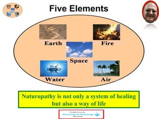 Five Elements 
Naturopathy is not only a system of healing 
but also a way of life 
 