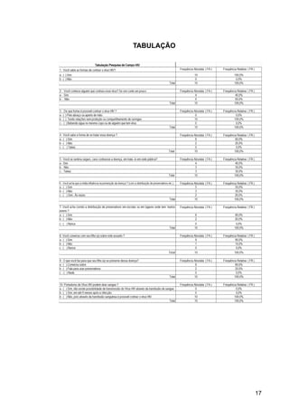 17
TABULAÇÃO
 