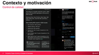 @natzir9
Contexto y motivación
Control de calidad
Perplexity Pages showing in Google AI Overviews
 