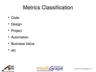 Metrics for Agile Projects
