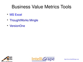 Metrics for Agile Projects