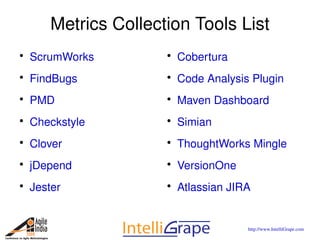 Metrics for Agile Projects