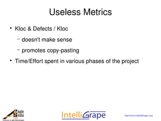 Metrics for Agile Projects