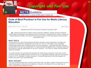 Copyright and Fair Use

13
 