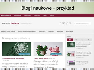 Blogi naukowe - przykład
 