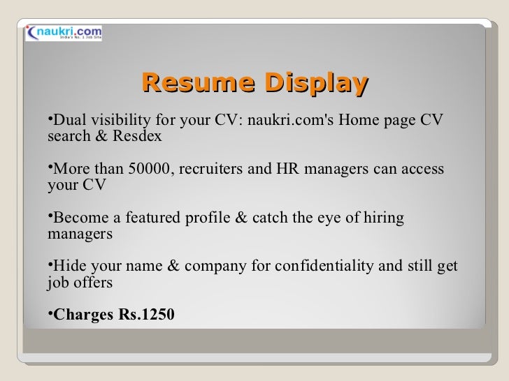 Update resume in naukari com