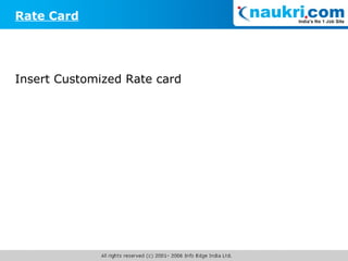 Rate Card Insert Customized Rate card 