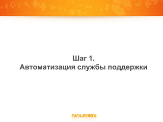 Шаг 1.
Автоматизация службы поддержки
 