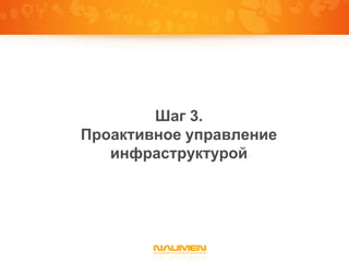 Шаг 3.
Проактивное управление
   инфраструктурой
 