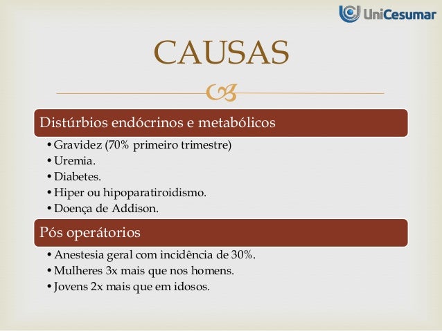Nauseas e vomitos Nauseas e vomitos