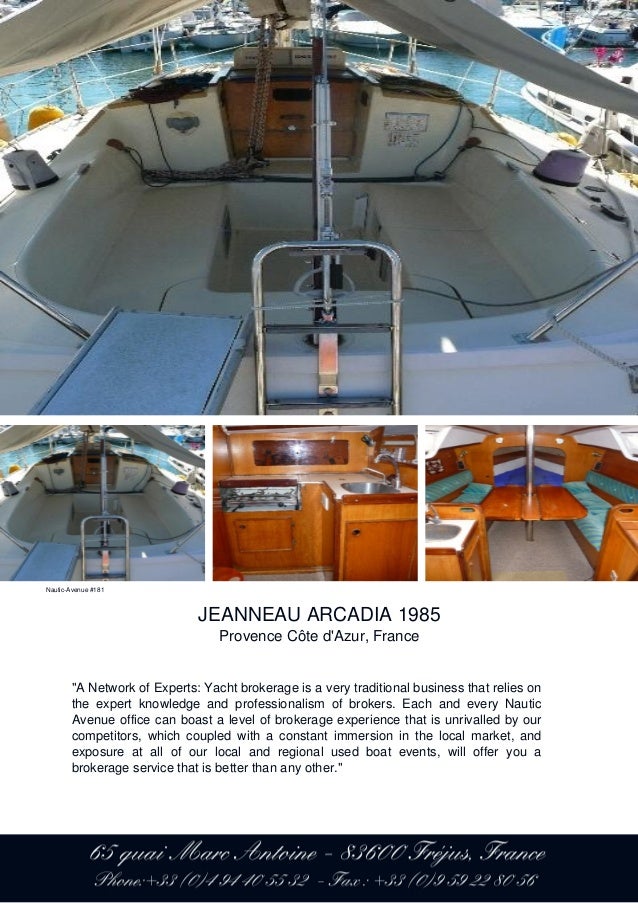 JEANNEAU ARCADIA, 1985, 24.000 € For Sale Brochure. Presented By nautic