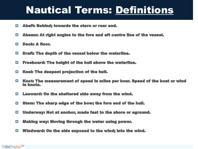 Nautical terms