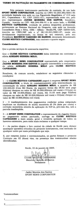 Documentos Sport News Corporation e Náutico