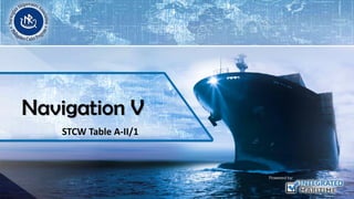 Navigation V
STCW Table A-II/1
 