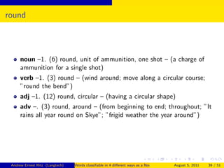Words classifiable in four different ways as a noun, verb, adjective ...