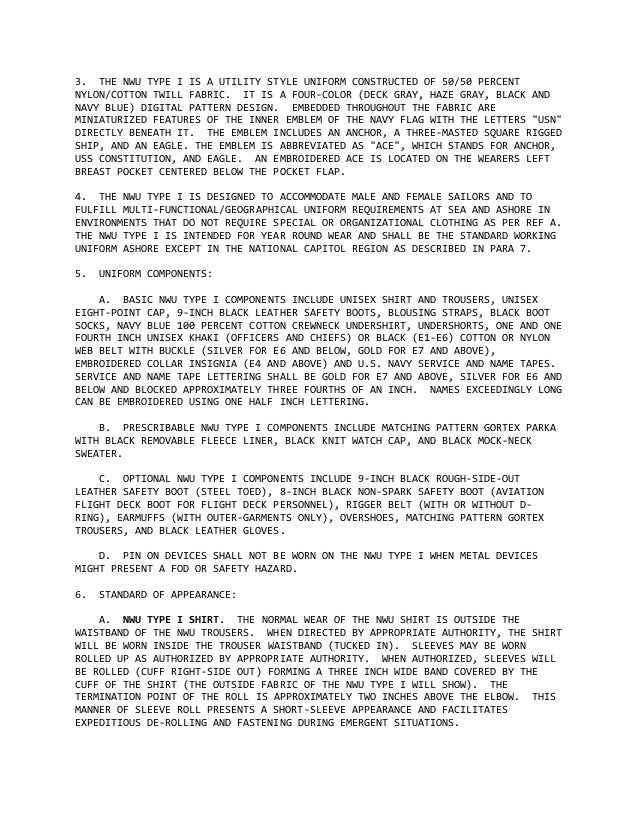 Navadmin 084 13 nwu type i update