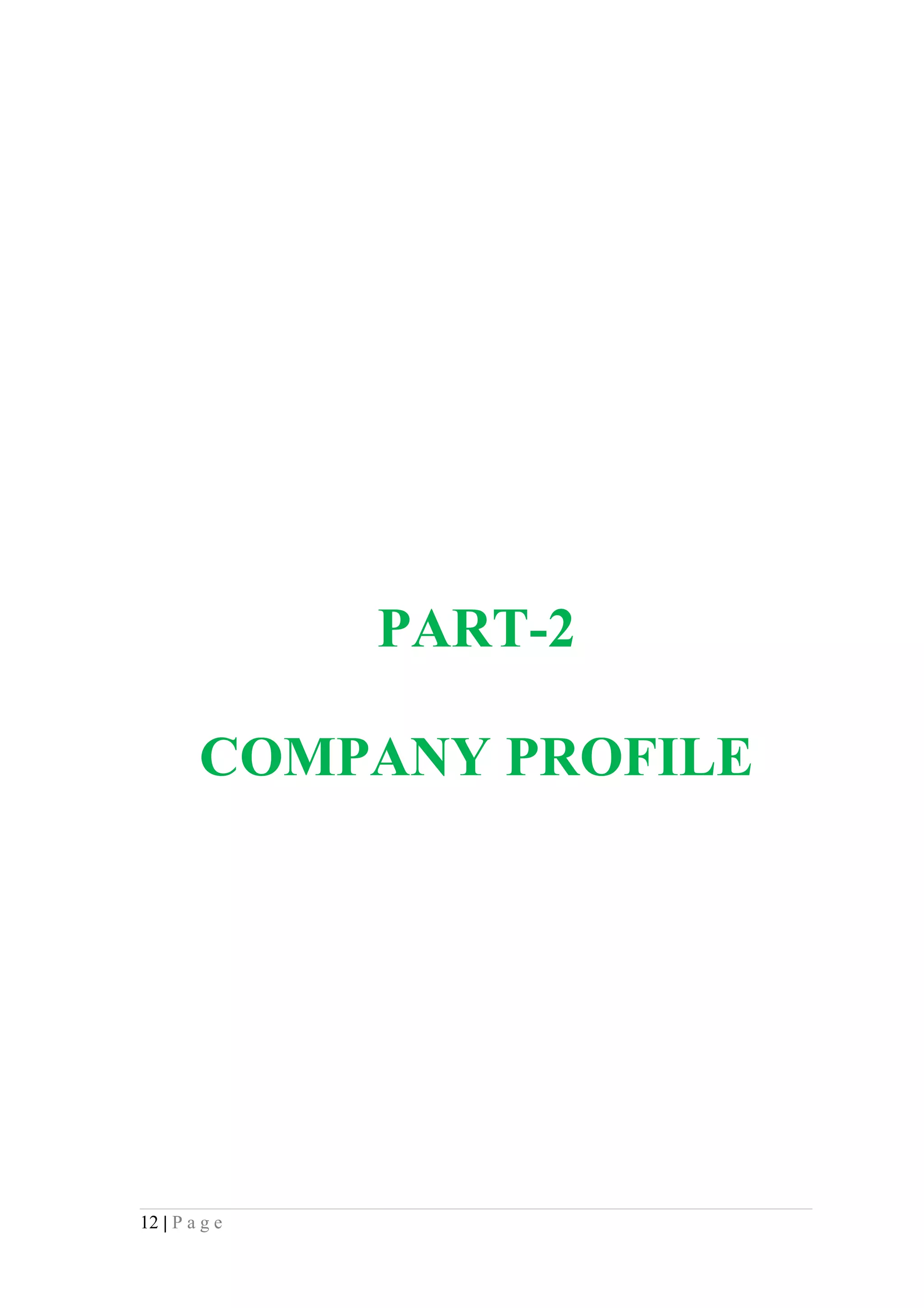 PART-2

        COMPANY PROFILE




12 | P a g e
 