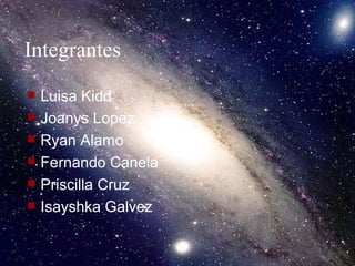 Integrantes  Luisa Kidd Joanys Lopez Ryan Alamo Fernando Canela Priscilla Cruz Isayshka Galvez 
