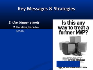 3. Use trigger events
 Holidays, back-to-
school
Key Messages & StrategiesKey Messages & Strategies
 