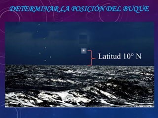 Latitud 10° N
DETERMINAR LA POSICIÓN DEL BUQUE
 