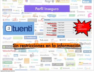 Perﬁl Inseguro




                      Sin restricciones en la información




jueves 28 de enero de 2010
 