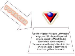 Es un navegador web para Commodore
Amiga, también disponible para el
sistema operativo MorphOS. Era
desarrollado por la compañía
Vaporware usando Magic User Interface
—un sistema para el desarrollo de
interfaces gráficas de usuario.
 