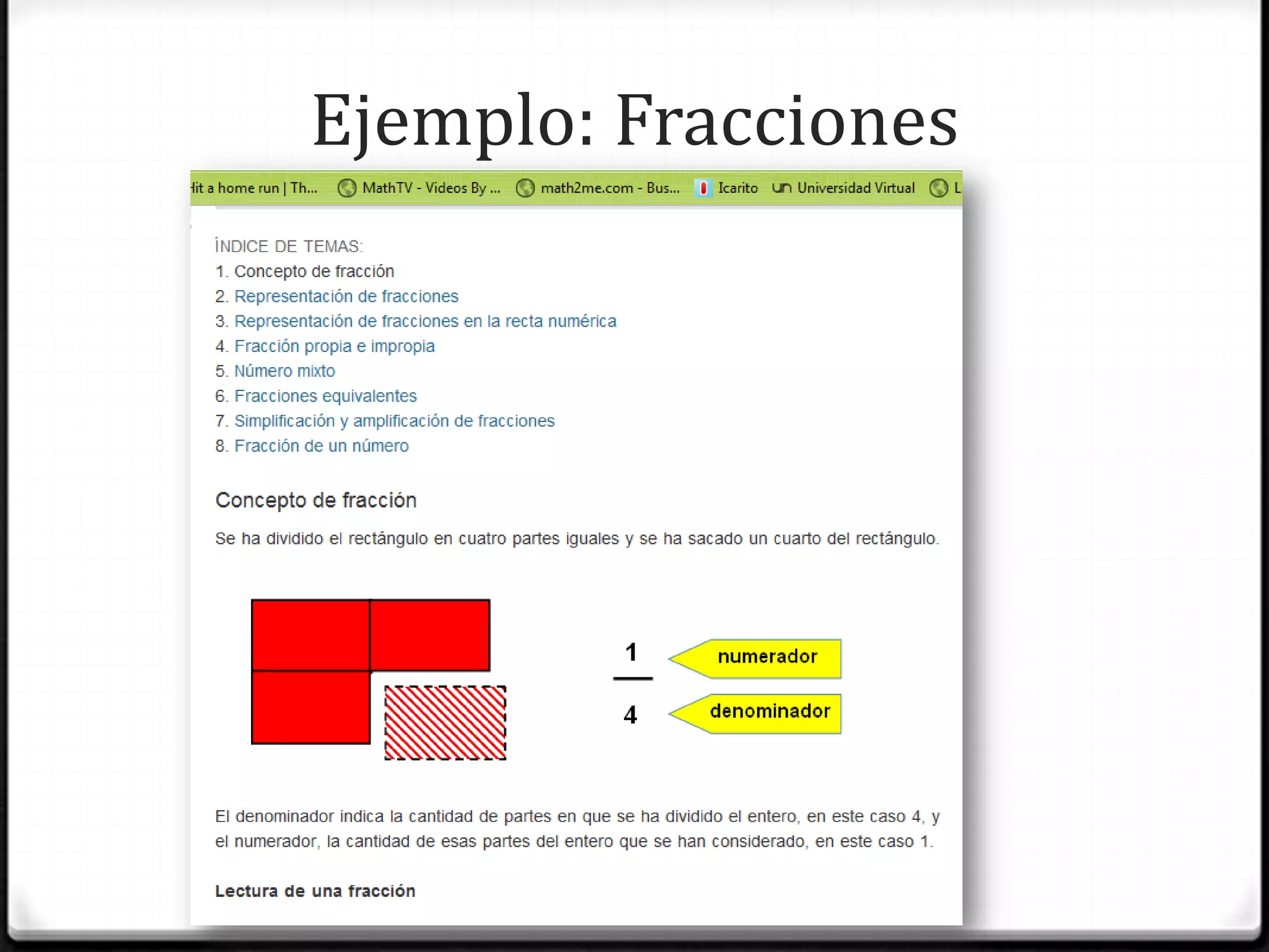 Ejemplo: Fracciones