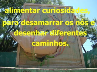 alimentar curiosidades,  para desamarrar os nós e desenhar diferentes caminhos. 
