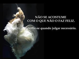 NÃO SE ACOSTUME
 COM O QUE NÃO O FAZ FELIZ.

Revolte-se quando julgar necessário.
 