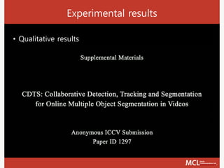 Experimental results
• Qualitative results
 