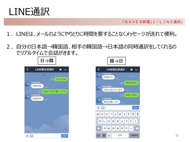 Naver辞書とline通訳機能 Naver辞書とline通訳機能