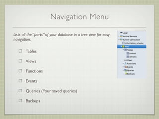 Navigation List In Sql Introduction To Navicat MySql GUI | KEY