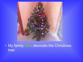 My family likes decorate the Christmas tree