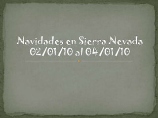 Navidades en Sierra Nevada02/01/10 al 04/01/10 