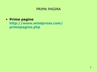 PRIMA PAGINA Prime pagine http://www.windpress.com/ primepagine.php 