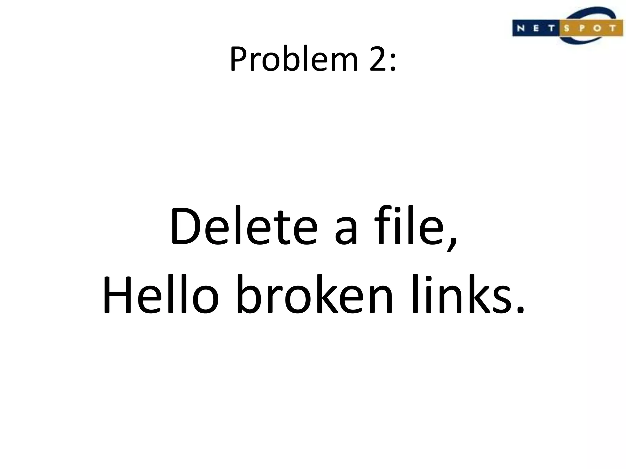 Problem 2:Delete a file,Hello broken links.