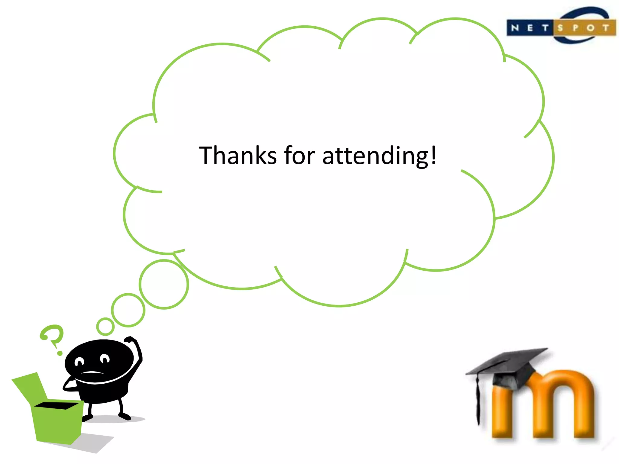 So what should you do?When upgrading to 2.0, consider:How reliant you are on Moodle as a content management tool, rather than what it was designed for (i.e. an environment focused on learning through student collaboration and interaction);Whether the content management features in 2.0 will give you what you need;