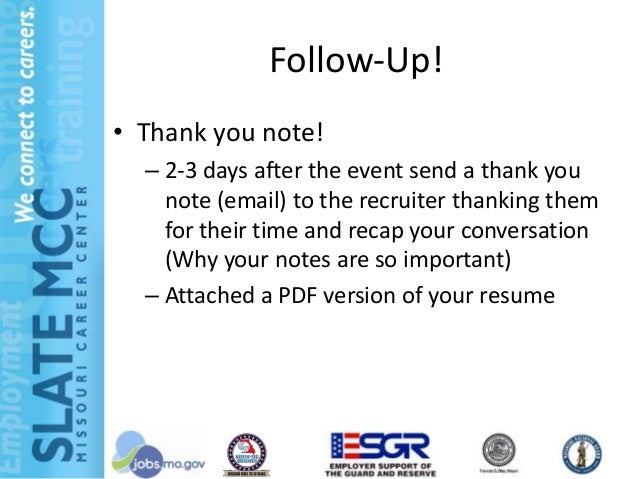 career fair thank you letter