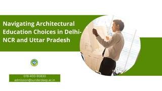 Navigating Architectural
Education Choices in Delhi-
NCR and Uttar Pradesh
078-400-90830
admission@sunderdeep.ac.in
 