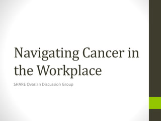 Navigating Cancer in
the Workplace
SHARE Ovarian Discussion Group
 