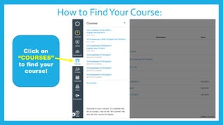 How to FindYour Course:
Click on
“COURSES”
to find your
course!
 