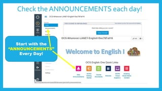 Check the ANNOUNCEMENTS each day!
Start with the
“ANNOUNCEMENTS”
Every Day!
 