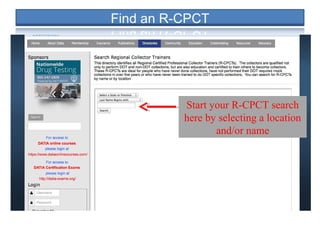 Start your R-CPCT search
here by selecting a location
and/or name
 
