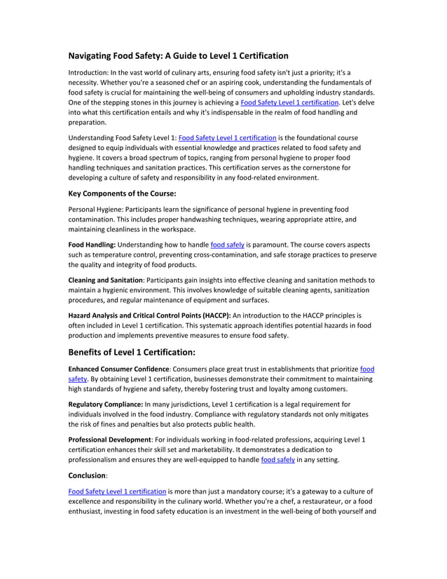 Navigating Food Safety A Guide to Level 1 Certification.pdf