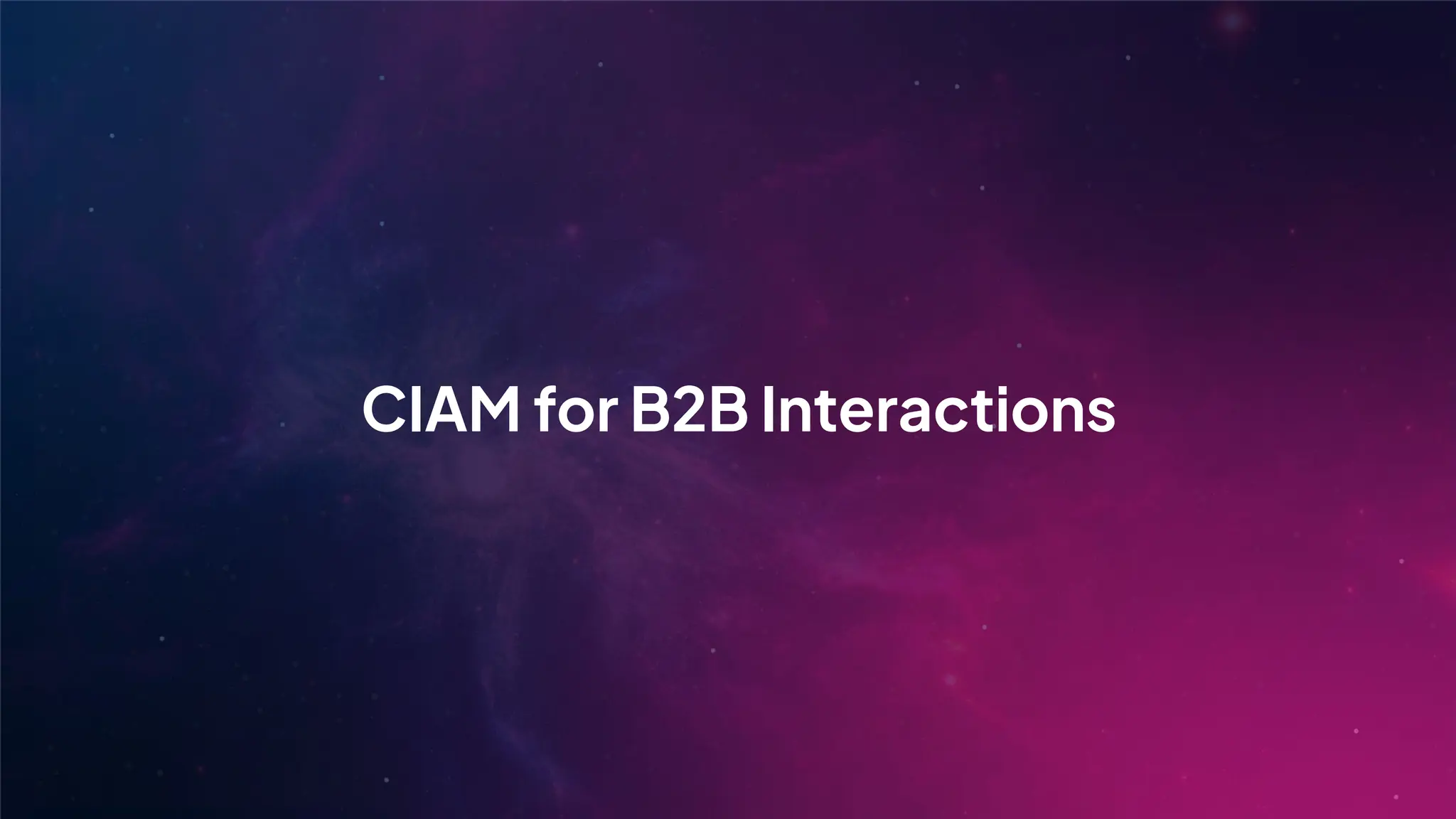 CIAM for B2B Interactions
 