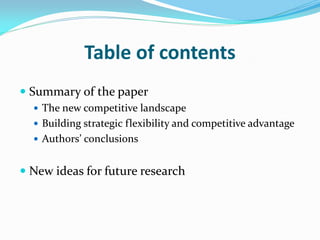 Navigating in the new competitive landscape: Building strategic ...