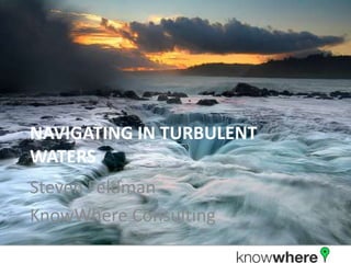 Navigating in Turbulent Waters Steven Feldman KnowWhere Consulting 