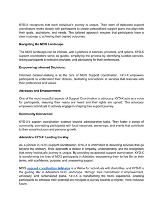 Navigating NDIS Support Coordination In Adelaide With KYD-X | PDF